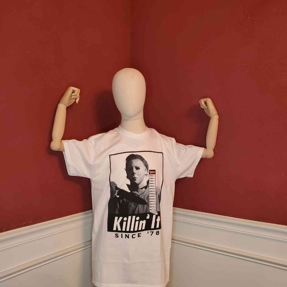 Michael Myers "Killin' It" T-Shirt | Size: Adult S | Color: White | RRar Apparel